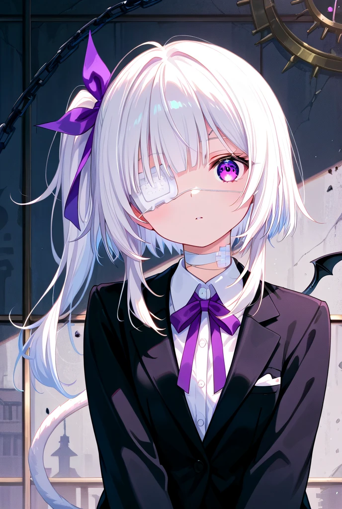 (best quality, high resolution, extremely detailed,grainy:1.2), <lora:danganronpathh_kirigiri-12:1> , kirigiridrk, braid, hair ribbon, school uniform, black jacket, bow, skirt, <lora:Gloomifier_V2_TheGlow:1> , glowing eyes, detailed face, detailed clothes, dynamic lighting,
