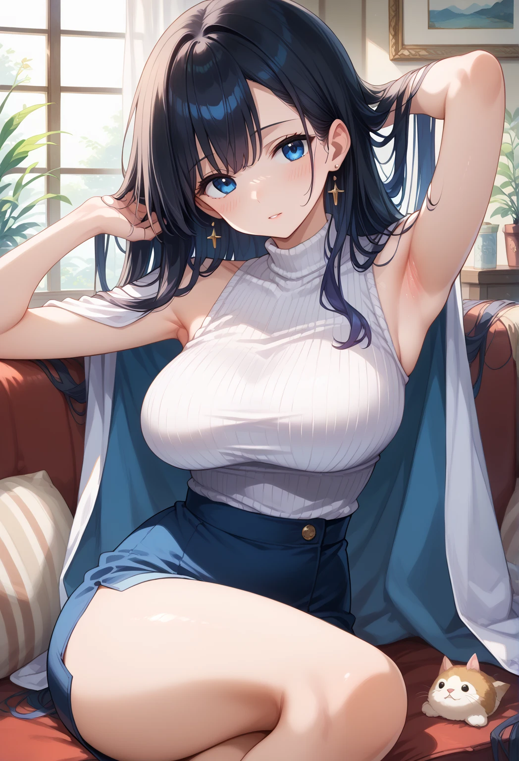 NSFW、(masterpiece、Highest quality:1.2)、1 person、solo、M字Leg spread、Leg spread座り、White string panties、Open legs、Legs open、Leg spread、(Big Tits、Big Breasts、Transparent breasts)、In town、congestion、belly button、Thigh、(Big Tits、Big Breasts、Transparent breasts)、(Erect nipples、black tank top shirt、black bra top、Low rise、belly button、Navy blue denim short skirt、Micro Mini Skirt、White string panties、Gold Necklace)、(Big Tits、Big Breasts)、(tall、Toned body、slim body、Brown Skin、Sunburn、Big Breasts)、(Slanted Eyes、Dark Eyes)、(Sexy look、Erotic look、Estrus、Lust)、((black hair medium straight、Black hair medium bob))、In town、Female teacher, 23 years old、Rumiko Honjo、((masterpiece))、((Highest quality))、((detailed)、((Adult female))、photograph、美しくdetailedな顔、detailedな目、独奏、