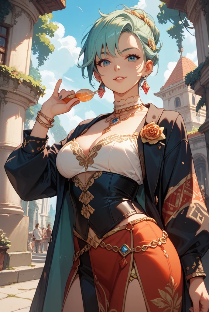 beautiful, masterpiece, Highest quality, Sexy pose, Beautiful woman in sexy clothes, In town