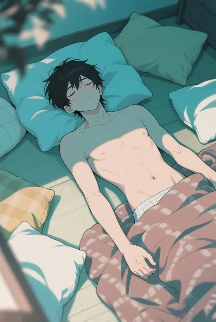 Ridiculous Resolutions, High resolution, (masterpiece:1.4), Very detailed, One boy, View from above, space, floating, - At six o'clock