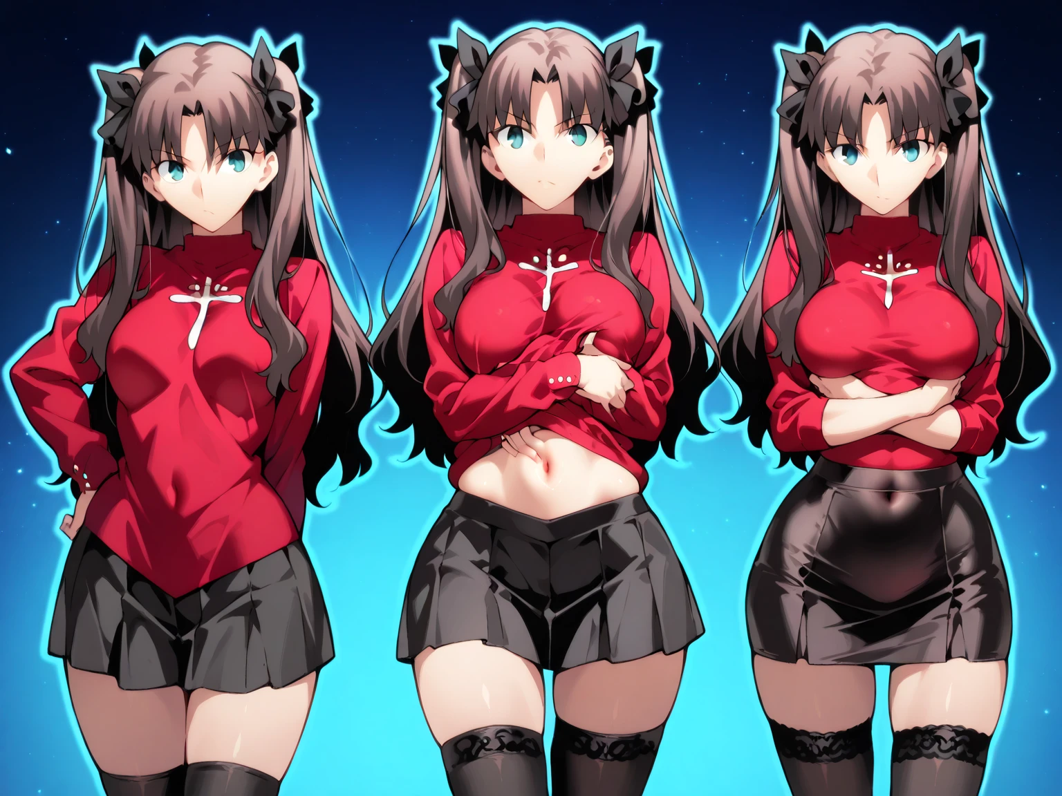 ((tight black miniskirt))