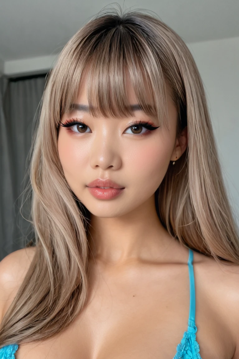 1白のトレーナーを着たGal, Inside the room, Sitting, 横face, 美しい横face, Looking down, 泣きface, night,moonlight ,Gal, masterpiece, Highest quality, Realistic, face,, Beautiful girls, cute, Written boundary depth, High resolution, Super detailed, detailed, pale, Sunburned skin,woman,blonde,Platinum Hair,Brown Hair,orange,Wavy Hair, night,深night,Blurred Background:1.2