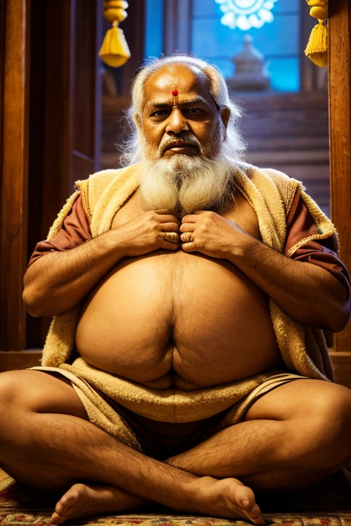 extremely detailed, detailed face, detailed eyes, detailed fat some muscle (view full body), ((1man)), (object (big belly indian older man 50s big cock pagari thick legs rugged hairy shirtless standing with face up alpha stern expression inside home having fucking indian sissy )), indian wearing traditonal indian clothing old man (big thick, big muscle, white facial hair, white body hair beaded, white beard, alpha strong man face thick hair, white hair, strong character, strong muscle), (background (sunny , indian home Garden)), (photography (50mm lens, cinematic, cinematic color)