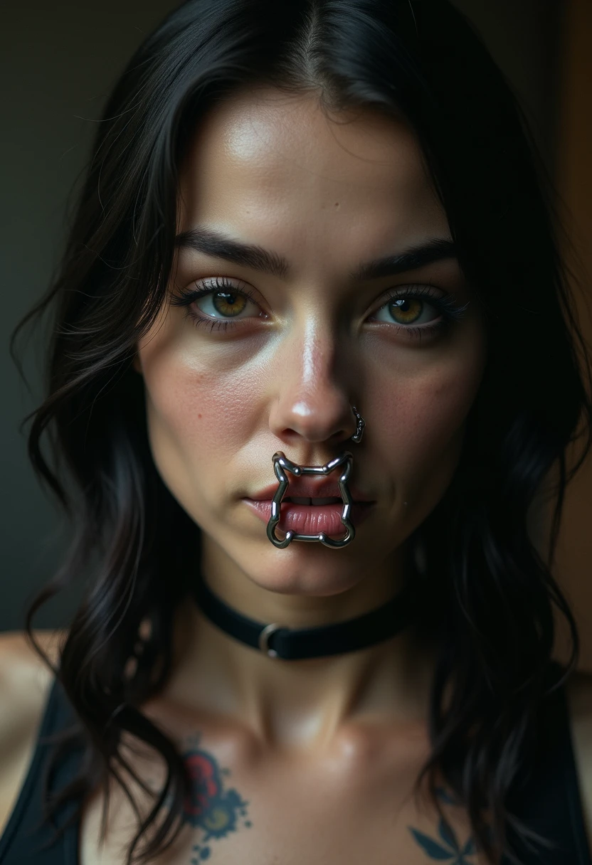 A 15 year old goth girl sucking a penis.