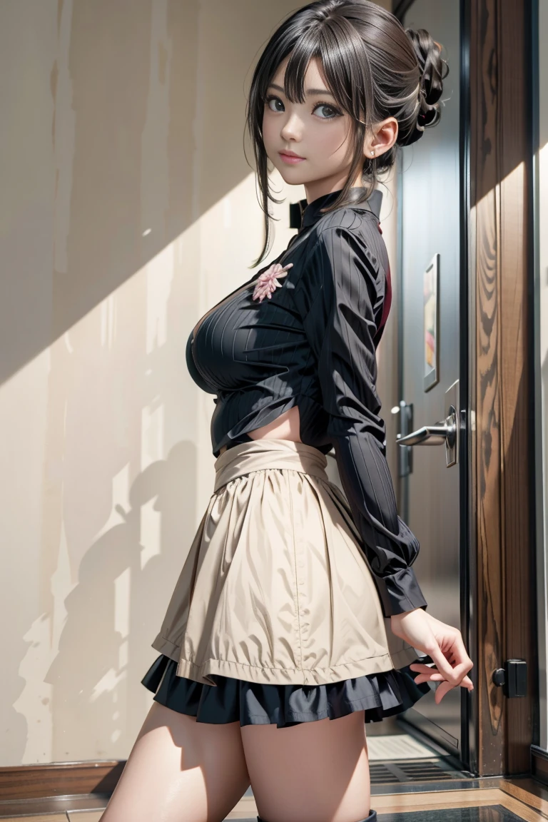 tmasterpiece:1.2,best qualtiy),hentail realism,(Real pictures,rich detail details,depth of fields),(1个Giant Breast Girl,独奏),putting makeup on,high detal,Perfect face shape,(:1.4),(dent in the skin),Thigh thick,Wide hips,Thin waist,highr,coral,Redlip,red eyes,pony tails(Kizi,Shallow tulle,Tulle transparent),(sweat leggs:1.2),(dampness),Raised sexy,Be red in the face,(shyexpression), vests,Harnes,belly-bar,shorter pants,Hosiery,Yoga pants for,Tight skirt,skin-tight short-pants,stocklings,fishnet stockings,pyjamas,pleatedskirt,Skirt,Skirt that wraps hips,There are flowers on the clothes,Full body like,full bodyesbian