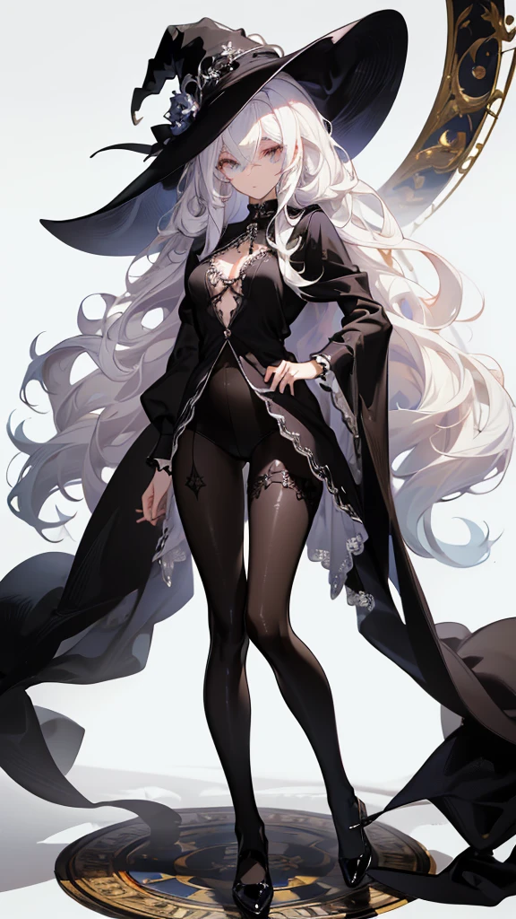 Woman, big hair, Hat, sinister grin, full body pose, villain, lipstick 
