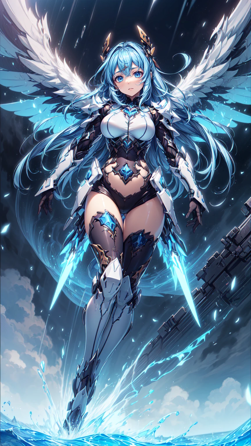 White hair, red eyes, long hair, zombie, snake tail, huge tits, huge , huge breasts