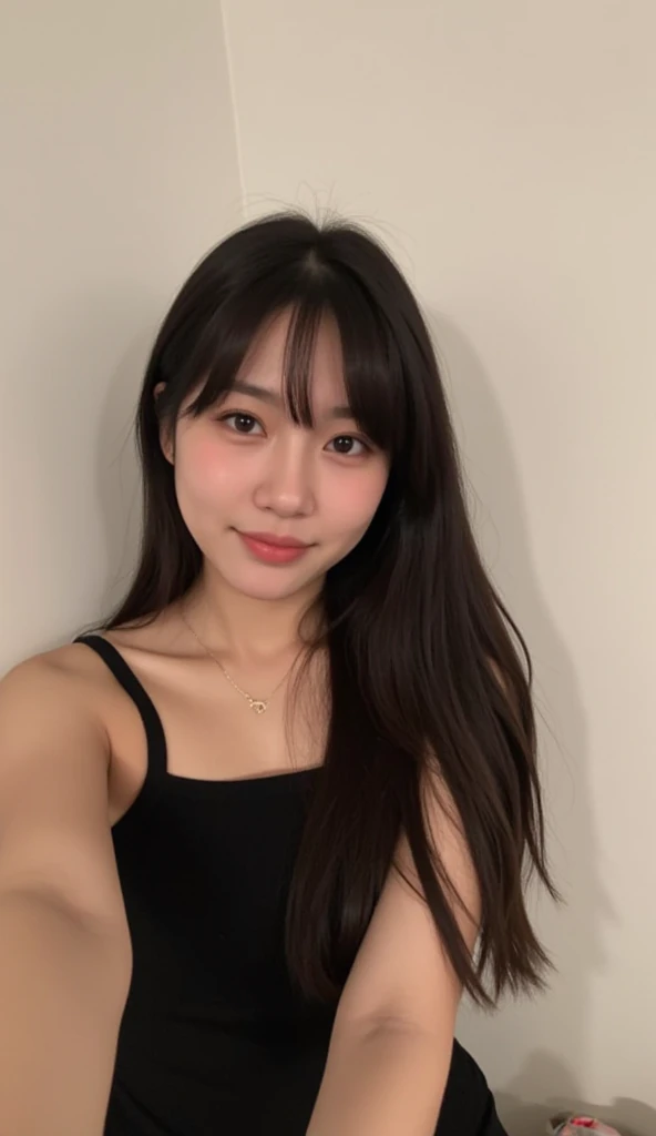 (highest quality, Realistic photos, Raw photo, 16k), (((The attractive face of a beautiful Japanese woman, Shoot from the front of the subject,))) ((A smile that captivates you, Long hair in a ponytail Dark brownish black hair, Fine lashes, Bangs that cover the eyebrows, Beautiful nose, Attractive mouth, Lustrous and beautiful skin,)) (((The best moments that make you happy,))) ((Shoot from the front of the subject)) (SFW:1.5,) 