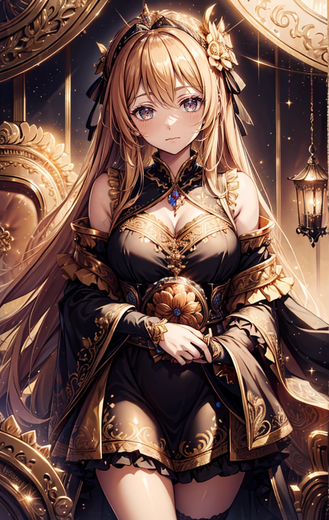 In a realm of ethereal magic, where fire dances at your command, she emerges as a figure of ravishing beauty and uncontrollable power. Her golden hair cascades down to her waist, Shining like molten gold in the sunlight. A glittering gold crown adorns her head, symbolizing his domination and intimate connection with fire.

Their eyes, intense and seductive, are adorned with an intricate tattoo that resembles fiery tears, elegantly tracing your cheekbones. This brand not only adds to its mystique, but also reveals the emotional depth behind his powerful facade.

She wears a tight red jumpsuit that appears to pulse with internal flames., accented by intricate golden patterns that sparkle provocatively with every movement. A fluid and elegant skirt, with delicate golden details that seem to twist like tentacles of desire around her, completes your wraparound costume.

In your hand, floats with grace an ancient grimoire, its pages softly illuminated by enchanting runes and symbols that hint at the powerful spells she commands with irresistible charm..

Their eyes, burning with the intensity of your magic, reflect both power and a seductive charm that captivates all who dare to contemplate it. She embodies the perfect fusion of sensual beauty and mystical strength, a fire mage whose presence ignites the senses and ignites fascination in those who dare approach her fiery embrace.