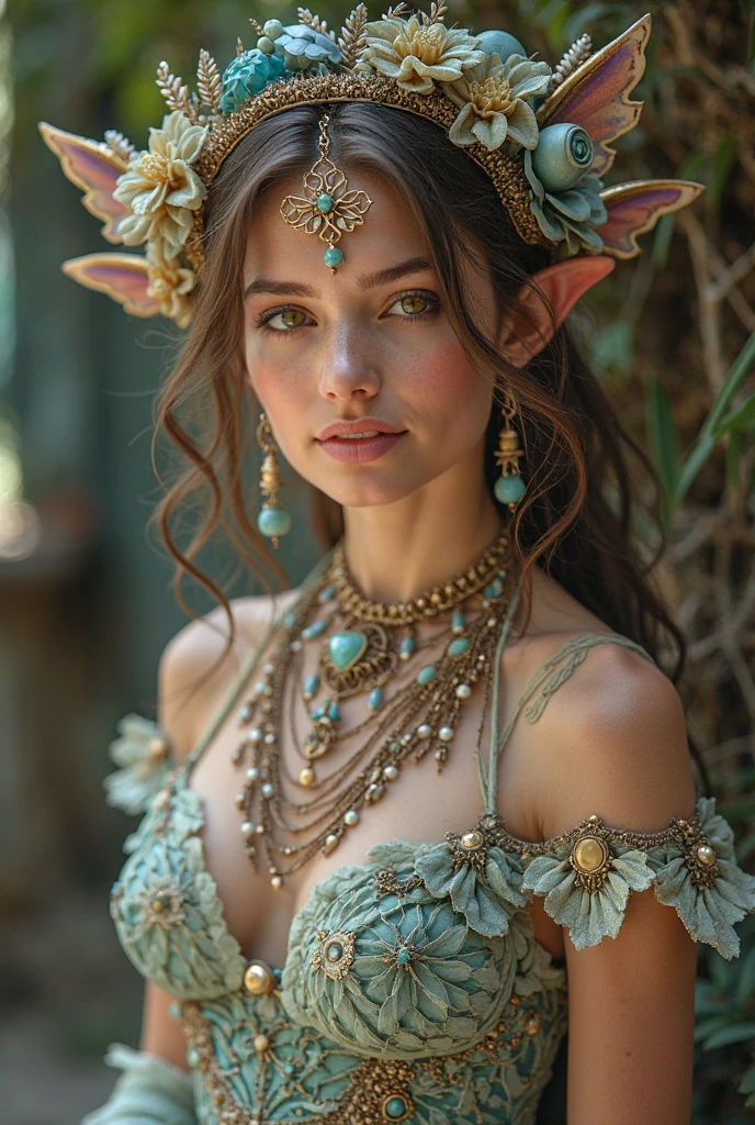 1910s analog film photograph, colorized photo of an elven maiden, 18-years-old, amazonian stature, athletic hourglass figure, busty breasts, narrow waist, full wide hips, big round buttocks, wearing a lacey bralette and frilly bloomers, warm almond complexion, pointy elf ears, dark hair, long messy curls, posing in a vintage photography studio, RAW Photograph, dslr, soft lighting, high quality, film grain, Fujifilm XT3, detailed skin with visible pores, insane details, masterpiece, 8k, faded film, desaturated, grainy, vintage, Lomography, stained, highly detailed, found footage, long elven ears