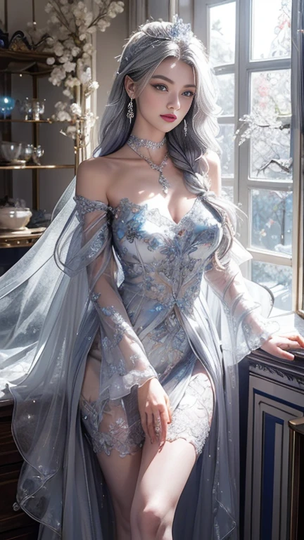 Close-up of a woman in a dress lying on a wooden floor, Japanese Goddess, Beautiful Chinese model, beautiful goddess, beautiful Asian girl, Sexy Girl, Fair, smooth and translucent skin, Chinese Girl, Asian girl, Attractive anime girl, Sexy pose, Beautiful fantasy queen, Beautiful and detailed body and face, Smooth white tights set, Light milky white porcelain skin