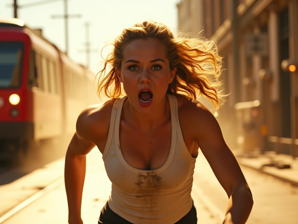 close up photo of crazy woman yelling while driving a car across a little League baseball field, mad curly hair, red ford mondeo from 2010, Aileen Wuornos,