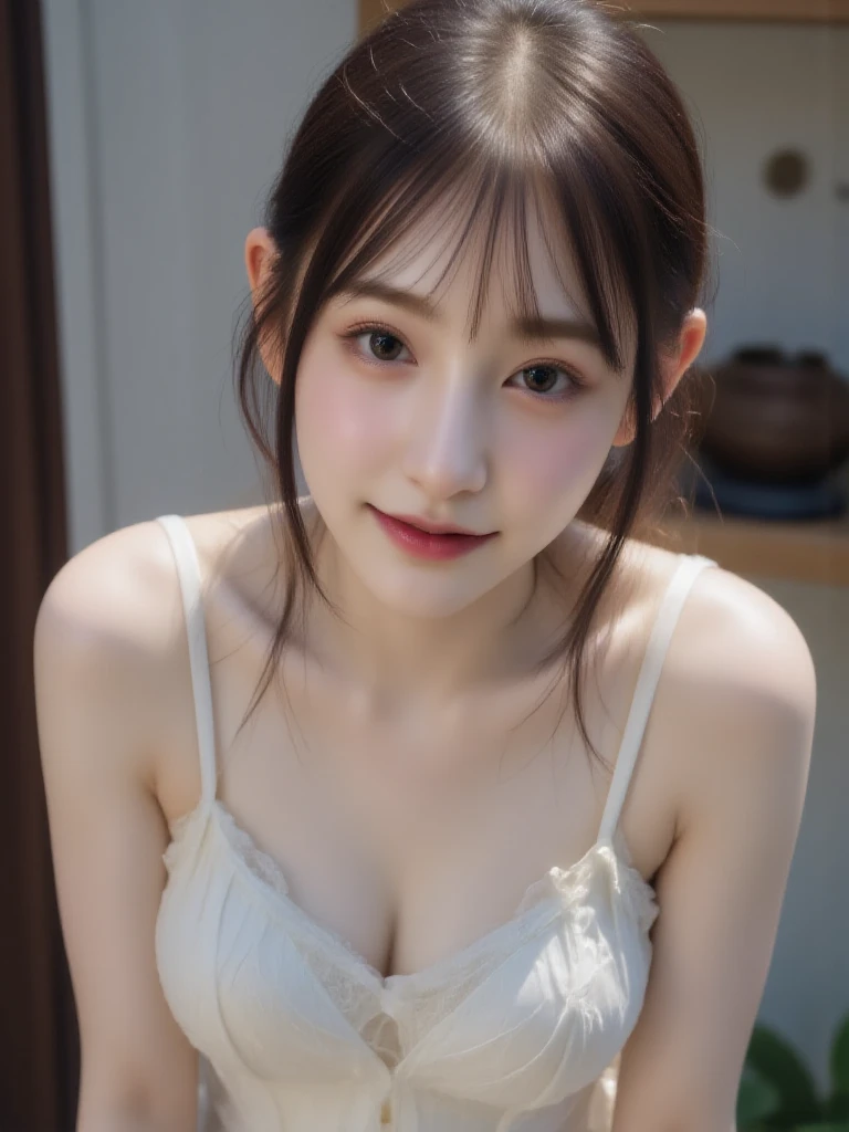 (Browsing Caution:1.2), (Nude:1.9),(Completely naked:1.9),(masterpiece:1.0), (Highest quality:1.2), (Ultra-high resolution:1.2), 8K resolution, Baby Face、(9 years old:1.2), (beautiful girl:1.2)、 Full body image、Japanese、Baby Face、ponytail、belly button、Shaved、Show your side、Raise your arms、Show your side,(Child body type:1.2)、(Flat Chest:1.2)、Sharp focus, Cinema Lighting, Beautiful face in every detail, Detailed skin texture, Pale skin, Detailed brown hair, smile, Realistic glowing skin, Beautiful plump nipples,Slim waist, 魅惑的なsmile,(Pink areola:1.2), (Head to Knee:1.2)