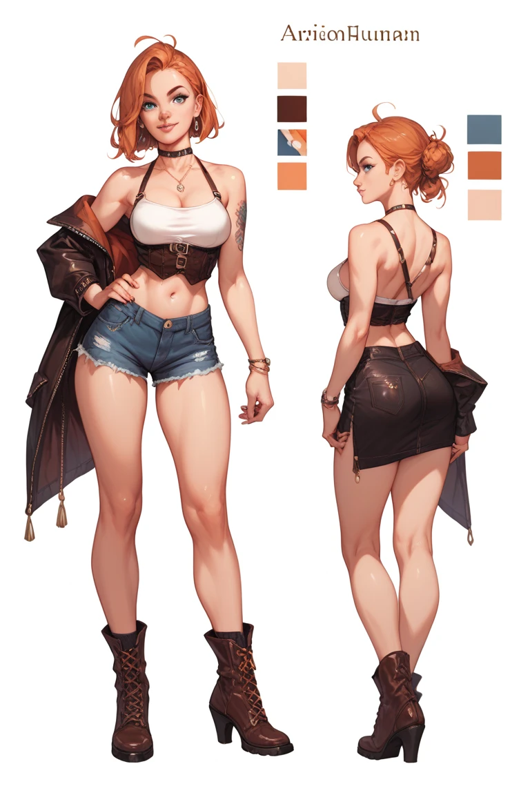 Female original character action reference sheet adoptable, Huge Breasts, Huge legs, bikini,
