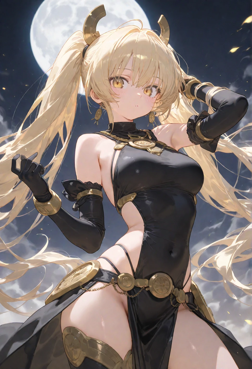 solo, high quality, blonde hair, medium breast, monokini, (plants:0.5), (cameltoe:1.1) , (big nipples:0.8), (thick thighs), ((sky, clouds)), china
