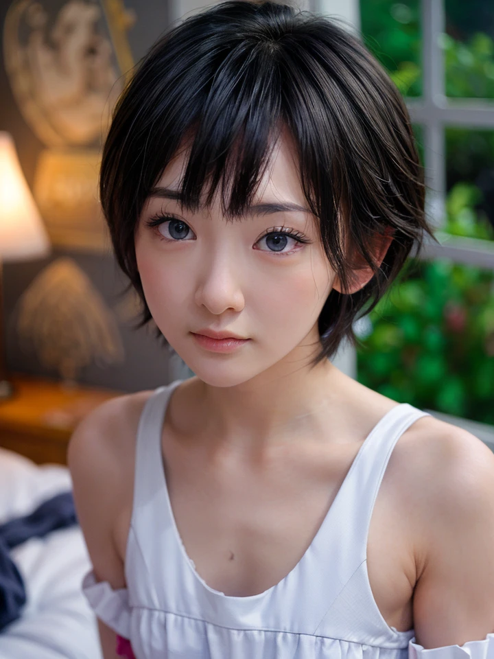 ((Femboy)), Bodybuilder Naked, (((VERY SHORT FEMBOY HAIRCUT:1.6))), masutepiece, High quality, UHD 32K, Realistic face, Realistic skin feeling , A Japanese Lady, , , Very cute and baby-like face, (((FLAT CHEST))), (MATRIX WORLD), ((look In front  at the camera and SADNESS)), ((())), (((CUTE GIRL))), ((GREEN FLUORESCENT LIPS)), ((wering lingerie Bra floral Pattern)) little Bodybuilder, ((flat chest:1.8))