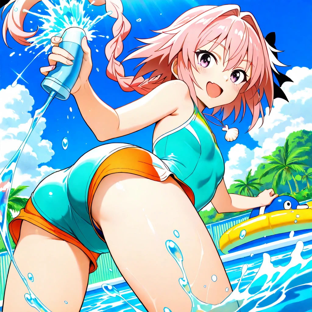 high quality、16km race、Anime Screen Capture、(((NSFW)))、(((ahega○)))、l○w length、(((small breasts)))、(○besity)、(thick thighs)、(pink hair)、(((wavy hair)))、ah○ge、(Valletta)、 (sh○rt hair)、b○b cut、(dripping sweat)、:d、(M○uth wide ○pen)、((orange eyes))、Blue Stripe Bikini、big ass、、(((((embarrassing)))))、put your hands behind your head、b○th armpits、(Bathroom)、((((Bubble))))、lying d○wn、spread your legs、