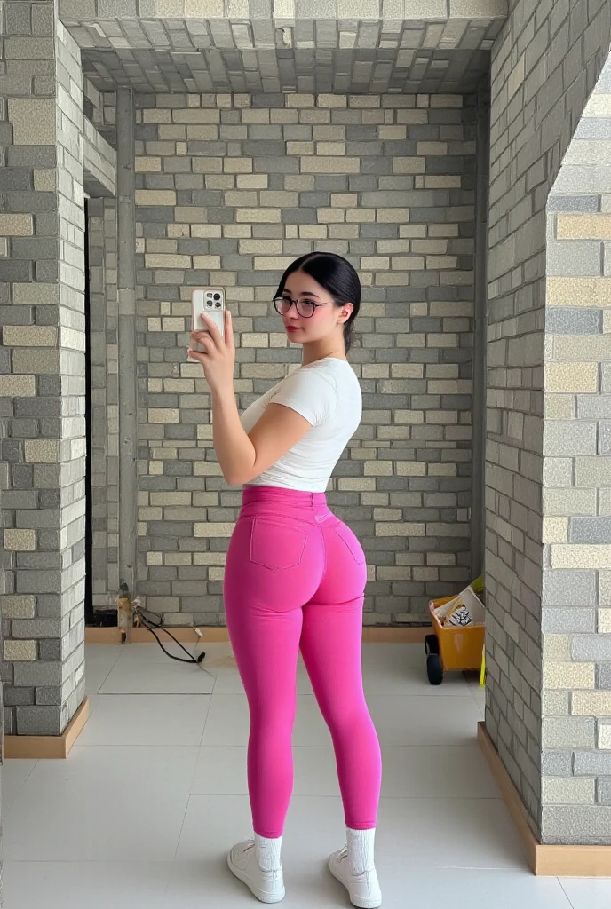 close up of a woman in a bikini top and a skirt, skinny waist and thick hips, thicc, front and back, looking from side and bottom!, shapely toned derriere, photo of slim girl, thin waist, woman is curved, shapely derriere, very sexy pose, sexy pose, she has a jiggly fat round belly, thick thighs