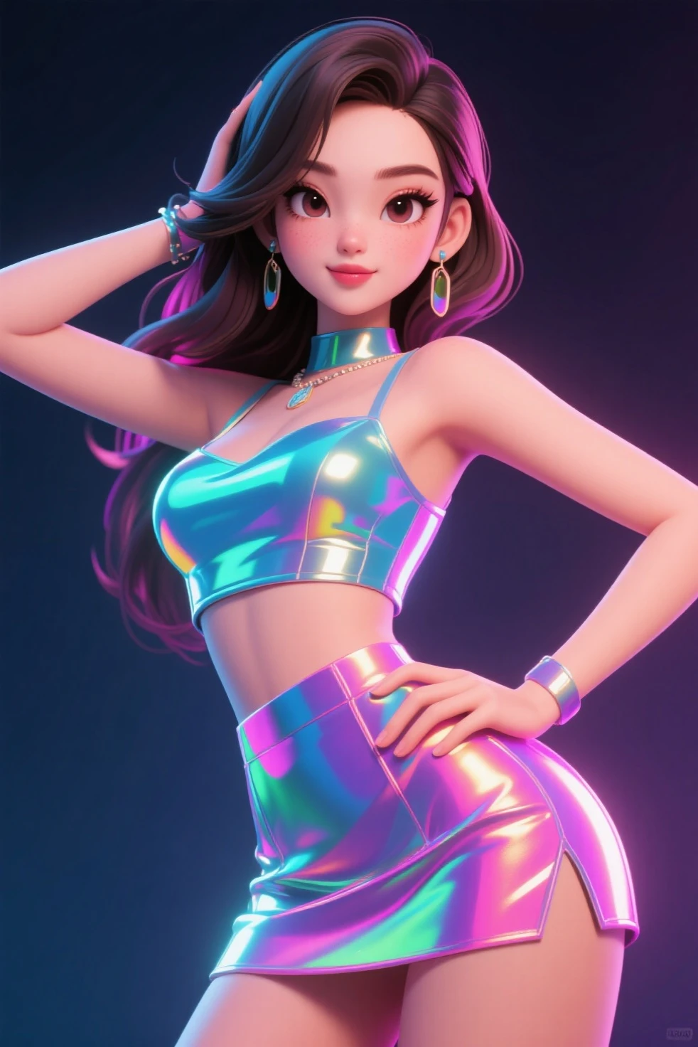 8K, Masterpiece, RAW photo, Best quality, Photorealistic, Extremely detailed CG unified 8K wallpapers, Depth of field, Cinematic light, Lens flare, Ray tracing, (Extremely beautiful face, Beautiful lips, Beautiful eyes), intricate detail face, ((ultra detailed skin)) 1girll, In the dark, deepshadow, Pretty Korean girl, Kpop idol, 1 girl, (Very slim and slender muscular body:1.3), ((full bodyesbian)),((Long legs)), ((view the viewer)),(Big smile:1.3), (Tight lace-up blouse), (Pink shirt), (Sleeveless) , (Fashion night, Dark night, (neon lights sign), (Blurred background), Fashion Street Night),(No one is in the background:1.3), Beautiful earrings, bangle, necklace, Pantyhose, Clear eyes, (Pale skin), (Big eyes), Face forward, ((full body shot shot)), ((Silk white tight trousers:1.3)),(big assa),(brown hairs),((Skinny silk pants)),(big assa), (view the viewer:1.3) open breast, Very slim, Medium breasts, Turn Back, Back shot, , underwear
