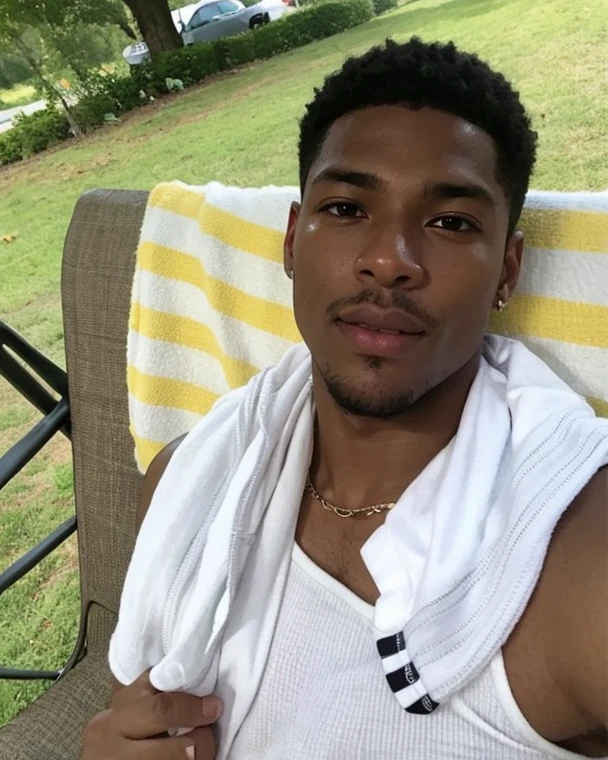 15 years old,african boy, brown hair, handsome, young boy, naked,perfect cock, protruding crotch, sitting cross-legged on the beach