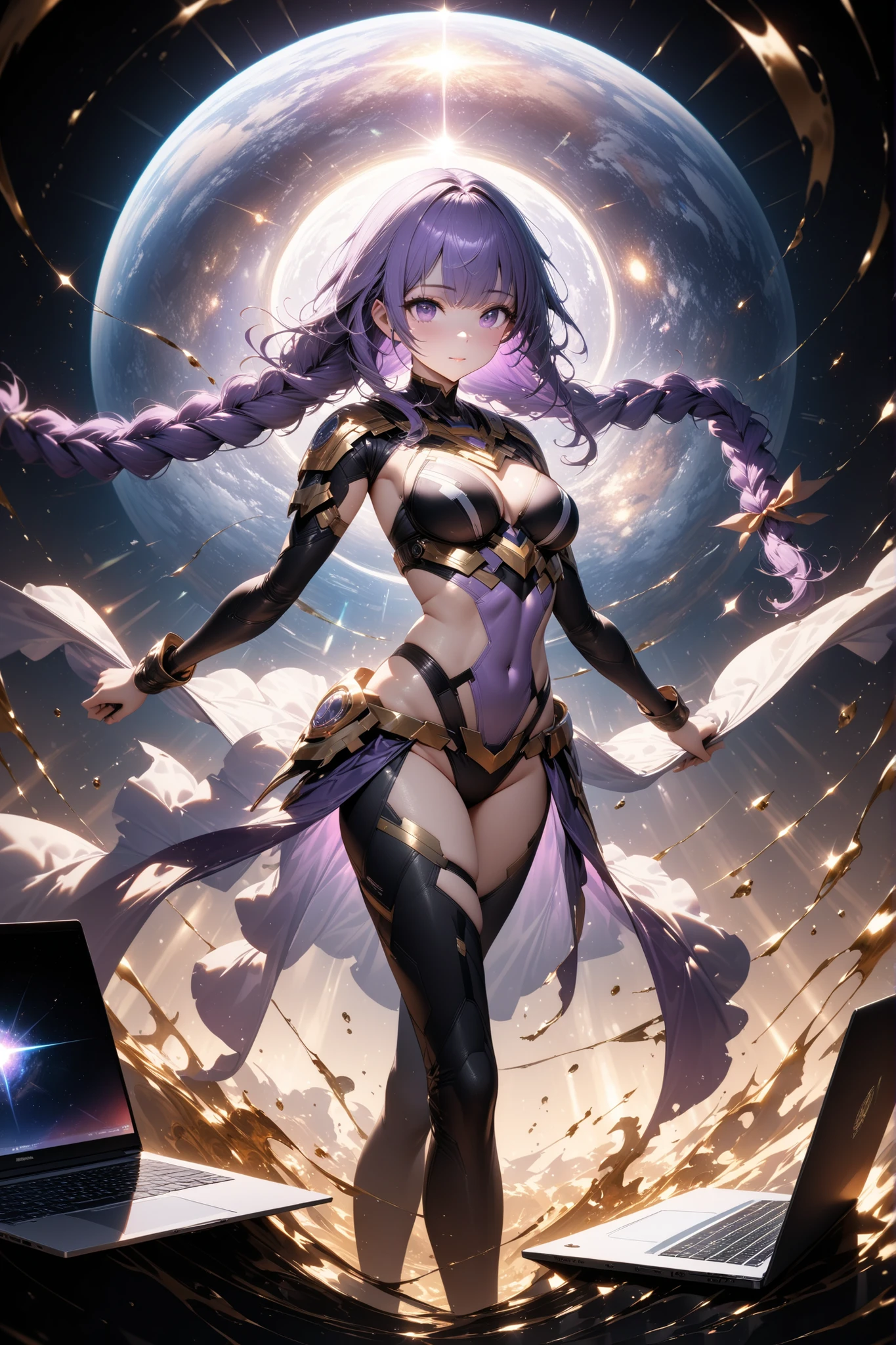 Tang Wutong, small breast,mature, wearing shiny black and purple leather suit