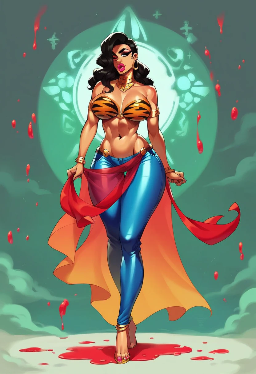 create Eden Mor in Full body photography of the most beautiful artwork in the world, a beautiful voluptuous thick curvy busty woman in intricate costume burning in the desert, rainbow colors, ArtStation, CGSociety, complex, high detail, clear focus, dramatic, realistic pictorial art trends Greg Rutkovsky --auto --s2