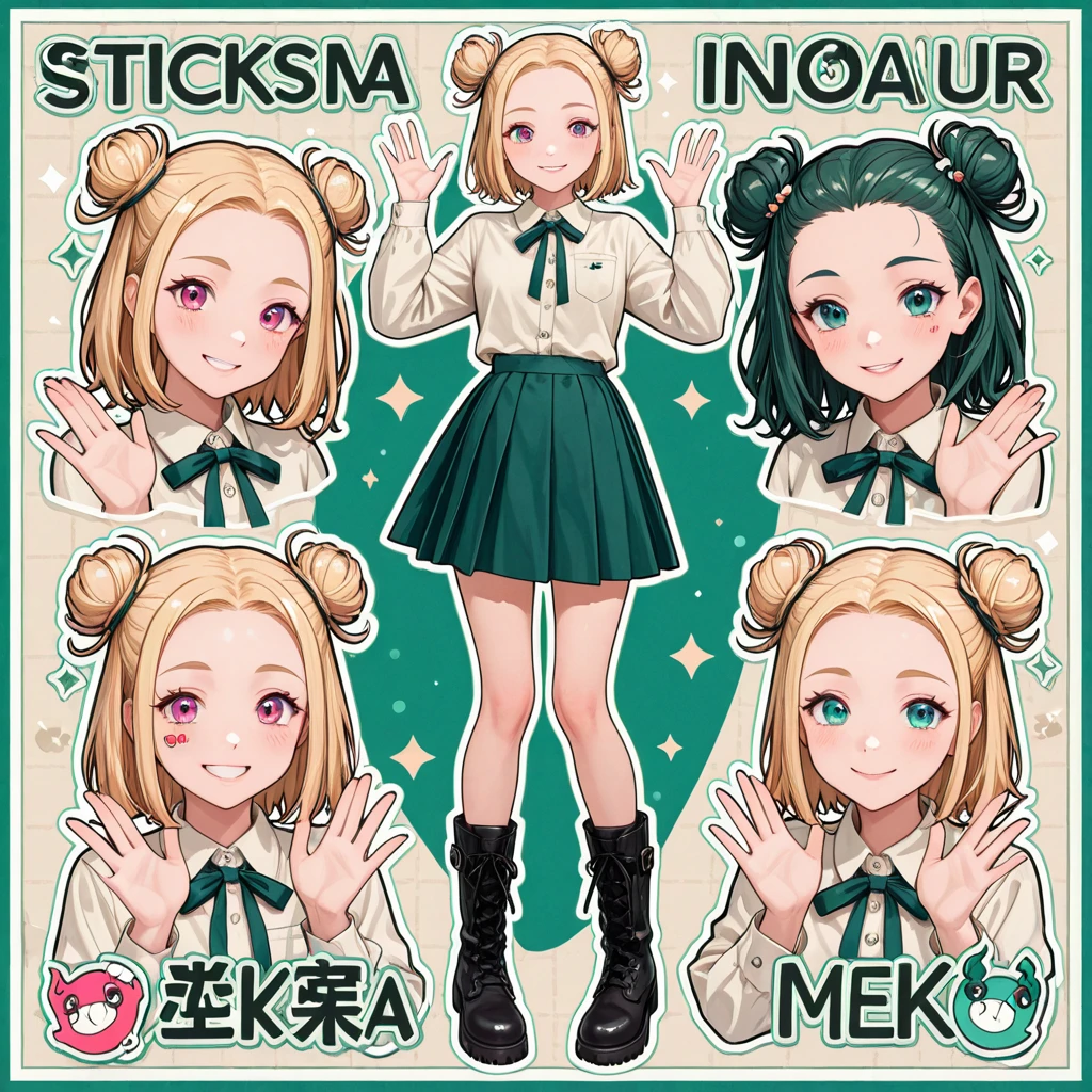 Highest quality, Ultra-detailed CG Unity 8k Wallpaper, Beautiful details、Droopy eyeysterious、Glasses、Small breasts、Listless、whole body画、Front view、Character Sheet、Mr.々A pose、Video game character design、whole body、Game setting materials、Character portrait、Standing posture、Matcha green