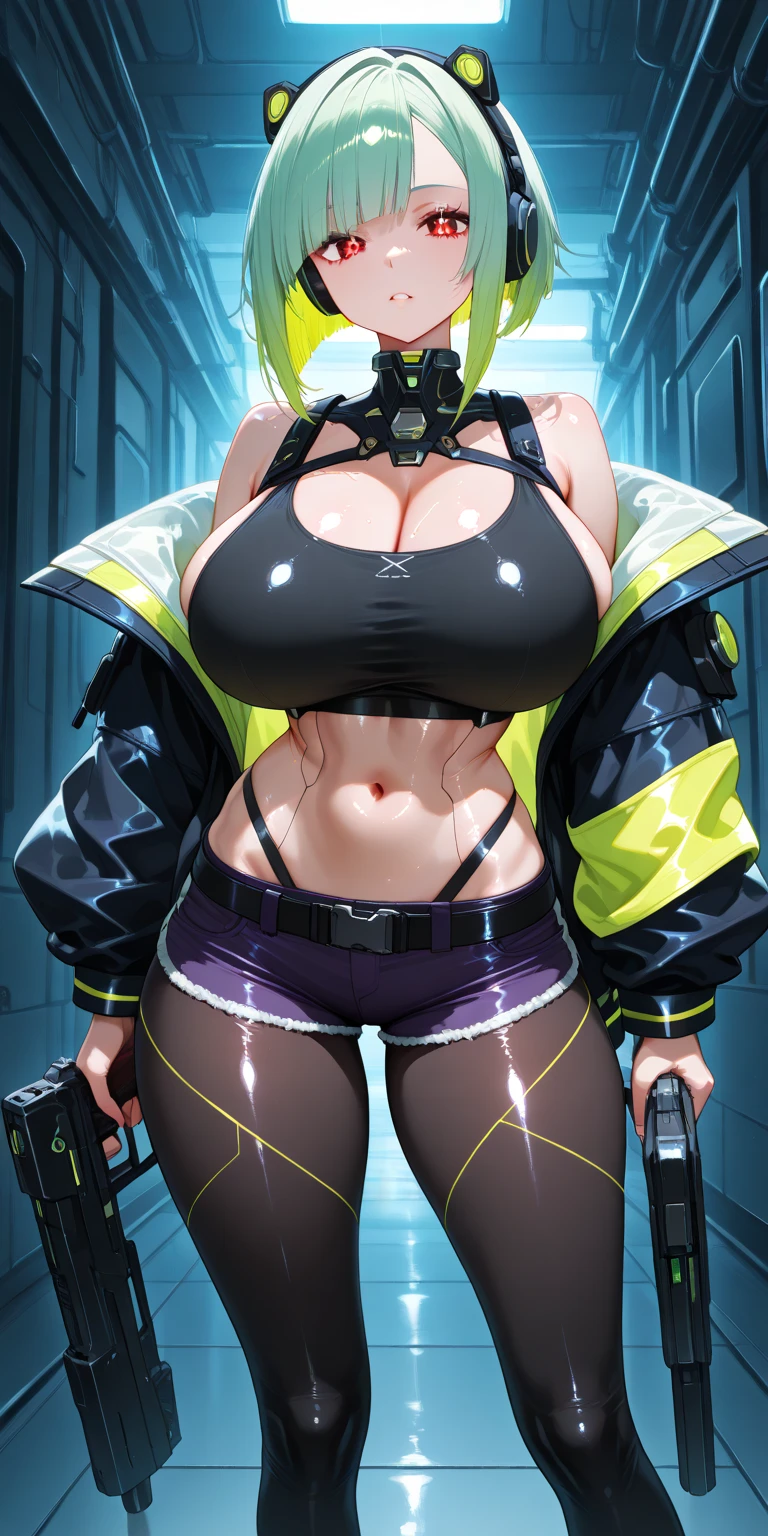Anonymous(Blue Archive),One girl,alone,Yellow-green halo,Super huge breasts,View your viewers,near,stand up