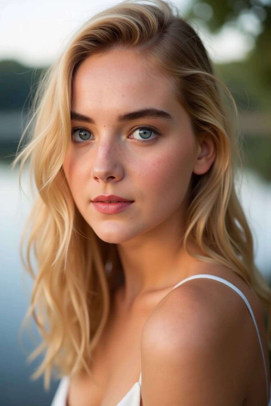 Chloe Grace Moretz, completely nude, body exposed, detailed facial features, striking blue eyes, perfect skin, natural lighting, high definition, photorealistic, dramatic, elegant, cinematic, moody, dark shadows, dramatic colors, chiaroscuro lighting, full body view