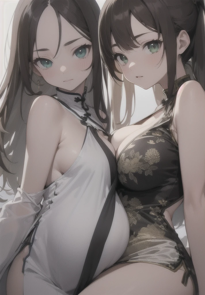 fantasy forest, (fantasy:1.2), (forest background: 1.3), (yuri:1.5), looking at another, (2girls:1.7), (giantess:1.2), (height_difference:1.5), (size_difference:1.3), (giantess:1.1), forest background, nature environment, she is much taller than her, a giantess next to a girl, a giantess looking down at a girl, a giantess, (tall woman:1.4), (adult woman: 1.2), large breasts, navel, panties, happy, (very tall: 1.1), armor, gambeson, shoulderplates, from below, girl next to a giantess, woman, tiny breasts, armor, gambeson, shoulderplates, naked, long hair, embarrassed, scared, poor clothing, dirty clothing, (long_hair:1.3), big breasts, sweaty, village background, bare skin, underboob, catgirl, they love each other,