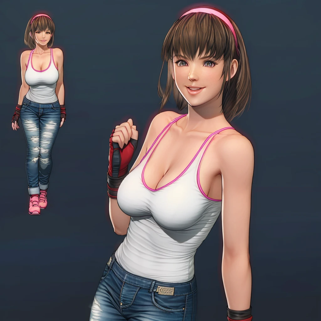 Kasumi, (best quality,ultra-detailed),(Realistic:1.37), beautiful and detailed face, Ultra-realistic texture, delicate face, delicate body, vivid colors. High definition, 8k. athletic body.