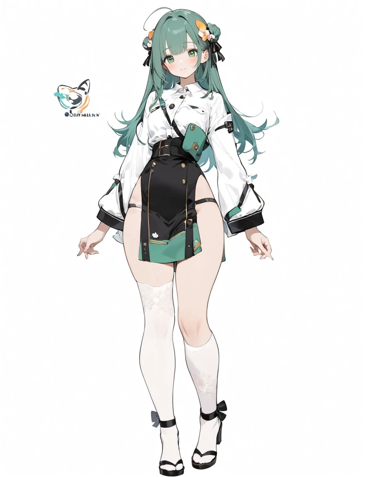 multiple views, pencil sketch, (sketch:1.25), (little girl,small breasts,), ((no shoes)), shy, best quality, graphite \\(medium\\), ske, gradient, rainbow, note, Line draft, highres, absurdres, (ultra-detailed:1.1), (illustration:1.1), (infographic:1.2), pajamas, (all clothes configuration:1.15), (solo), perfectly drawn hands, standing, cohesive background, paper, action, (character design:1.1),
<lora:nurse_uniform,Some collection of Erotic clothes æè£
:1:lbw=MIDD>, nurse_uniform, thighs, open clothes, bikini, thong,
<lora:corin-v100-000028:0.75:lbw=OUTALL>, corin, 1girl, twintails, long hair, green hair, bandaid on leg,