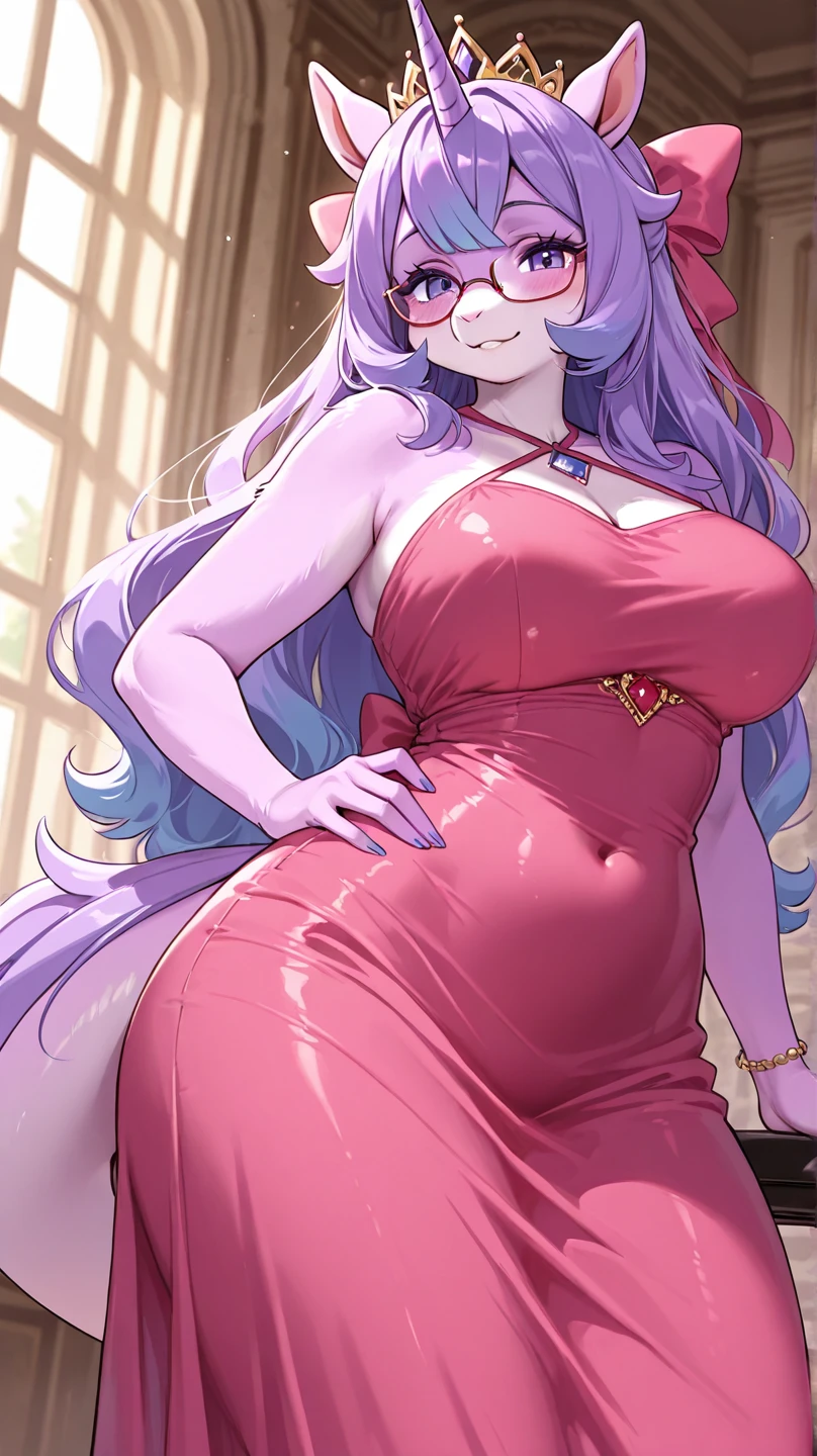 ((uploaded in e621)), 1girl, masterpiece, dragoness, female dragon, adult body, anthro, round breasts, perfect hips, dragon girl, lightpink dragon, light red eyes, sexy, a little bit shy, curvy, scalie, pink scales, pink body, detailed scales, large breasts, female, pink long hair, (small horns, white horns, flowers around horns), barefoot, smile, detailed eyes, detailed face, detailed background, grasslands background, flowers in background, high quality image, ((by kabscorner)), ((wearing purple sleeves, long purple dress)),