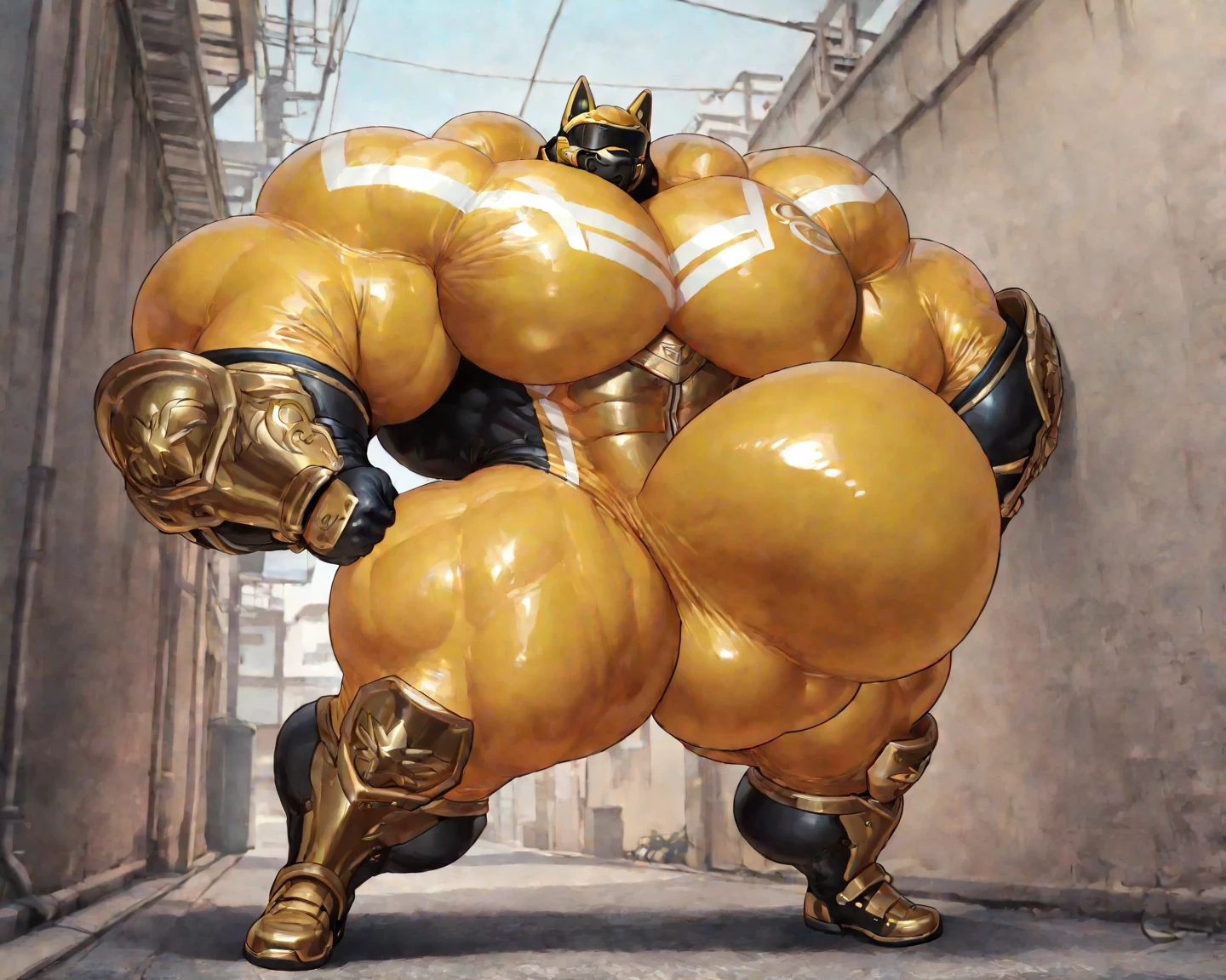 soLo, maLe, , , ,  (hyper pecs:1.2), （Long thick thighs:1.5）, standing, indoor,，(，,(,soLo,very hyper muscLes:1.3)((, Huge buLge：1.3))）（corruption)), bLack gLowing Liquid，（((Liquid_Latex, , rubber:1.2)，,bLack Latex，goo transformation，(gooey)()(L），unreaL engine,perfect Light，detaiLed, photoreaListic, 4K, HD, , , , good anatomy, , (), ,, high quaLity, best quaLity, concept art, photoreaListic, armor，，Glowing eyes，(nippLe rings:1)， (<3), ,uterus tattoo，leomon，