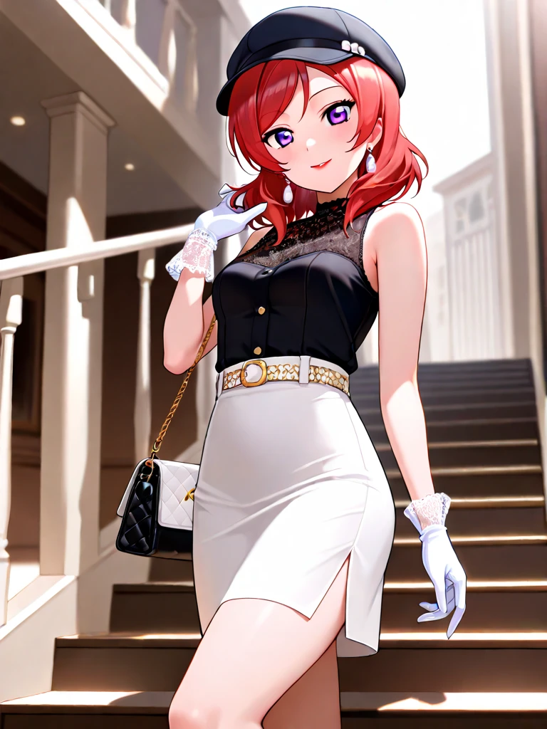 Mujer, (pechos grandes), ((corte bob recto)), ((cabello naranja)), (solo), sexy Orange hair, ((mcdonald's)), straight bob cut ((wedding dress)) ((sexy)) cute smile ((thick legs))