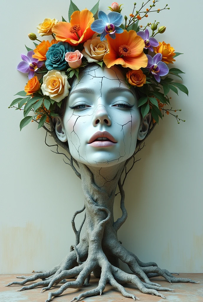 isometric style . vibrant, beautiful, crisp, detailed, ultra detailed, intricatesolo, upper_body, flower, grey_background, from_side, gradient, gradient_background, no_humans, profile, plant, realistic