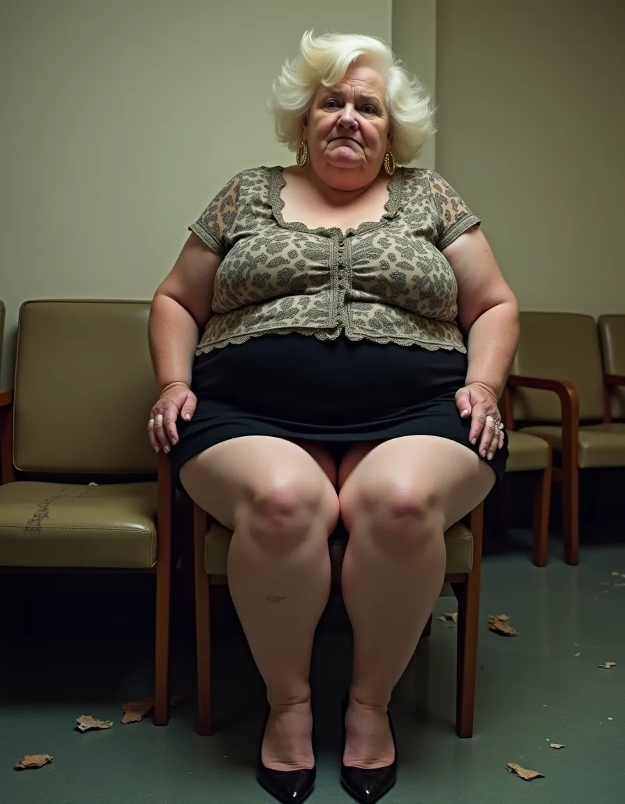 ((68 year old woman)), long gray hair, detailed and shadowed face, posing for photo, school uniforms , living room scene, senora, fat legs(best qualityer).full body and foot, ((old skin))