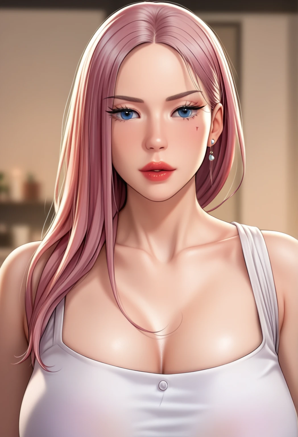 un primer plano de una mujer con el pelo largo y rojo que llevaba una camisa blanca, [ arte digital 4k ]!!, obra de arte al estilo de guweiz, retrato de jossi de blackpink, in the Estilo de Arte of bowater, inspirado en Sim Sa-jeong, render de abril, fotorrealista!!!!!!! Estilo de Arte, hasta el modelo | germen de arte, realistic art style