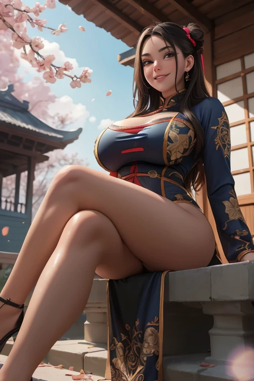 Best quality, official art, very detailed CG unified 8k wallpaper, huge file size, very detailed, high resolution, very detailed, beautiful detailed girl, very detailed eyes and face, beautiful detail eyes, light on face, movie lights, 2 girls, (from below: 1.3), (perspective: 1.2), looking at the audience, full body, full body photo, braids, blowing tide, vaginal ruin, drooling, very huge breasts, open legs, sexual excitement, sexual expression, thinness, high heels, outdoors, Hip width, thick thighs, (Hanfu: 5), , roof, evening, neon in the back, a girl wearing a transparent silk scarf, no clothes, no panties, very huge breasts, sitting on the bed, legs open, arms raised above the head, in a seductive pose,