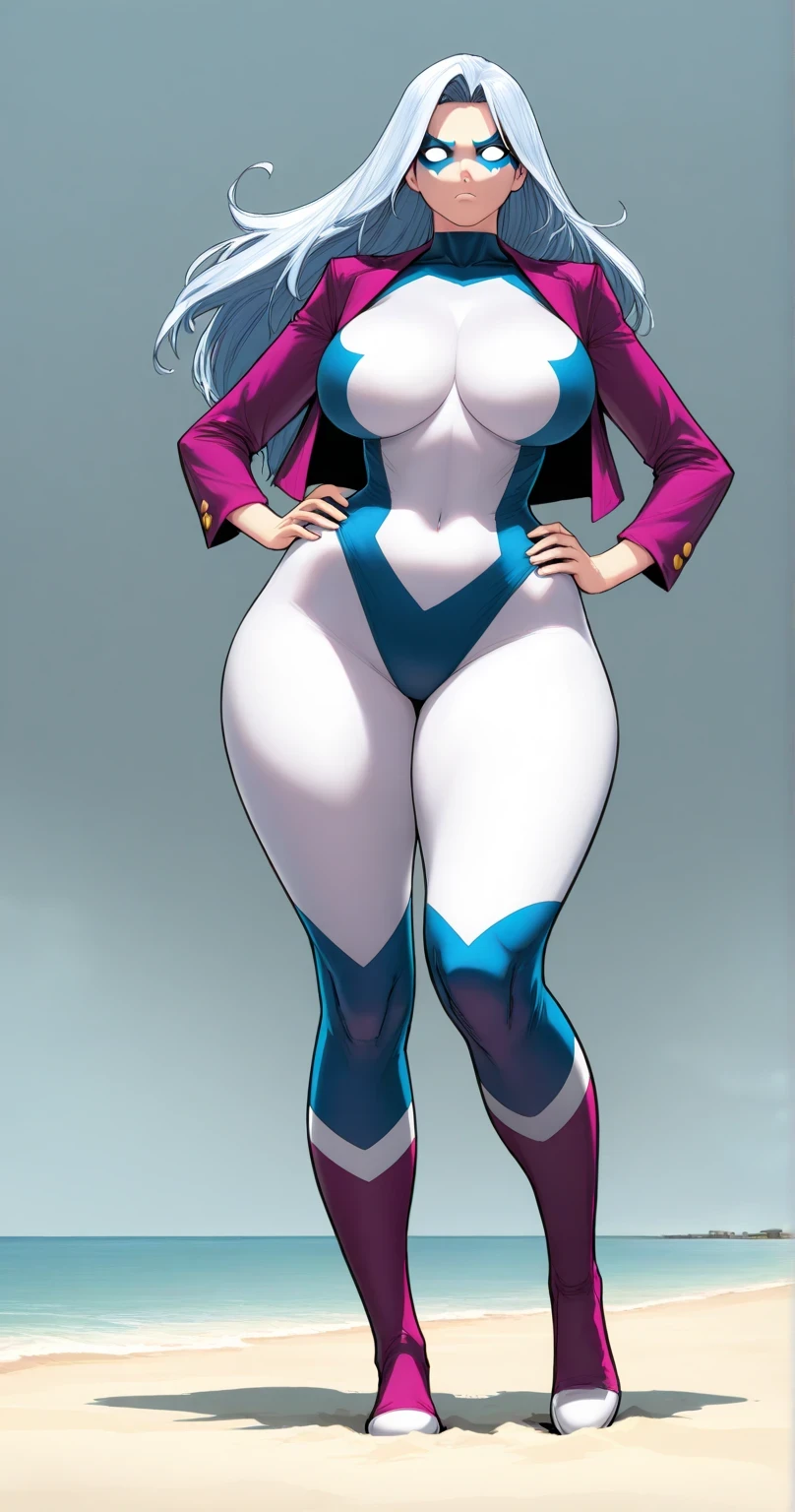 ((masterpiece)),(((best quality))),((character design sheet)), ((full body view)) illustration,1girl, muscular The Smurfs in background, ((blue skin:1.2)), Smurfette, light blonde hair, white dress ((detailed face:1.4)) blue woman, shiny skin, scribbles and marks, , rough sketches, pose, 8k,16k, (simple background, white background: 1.3)