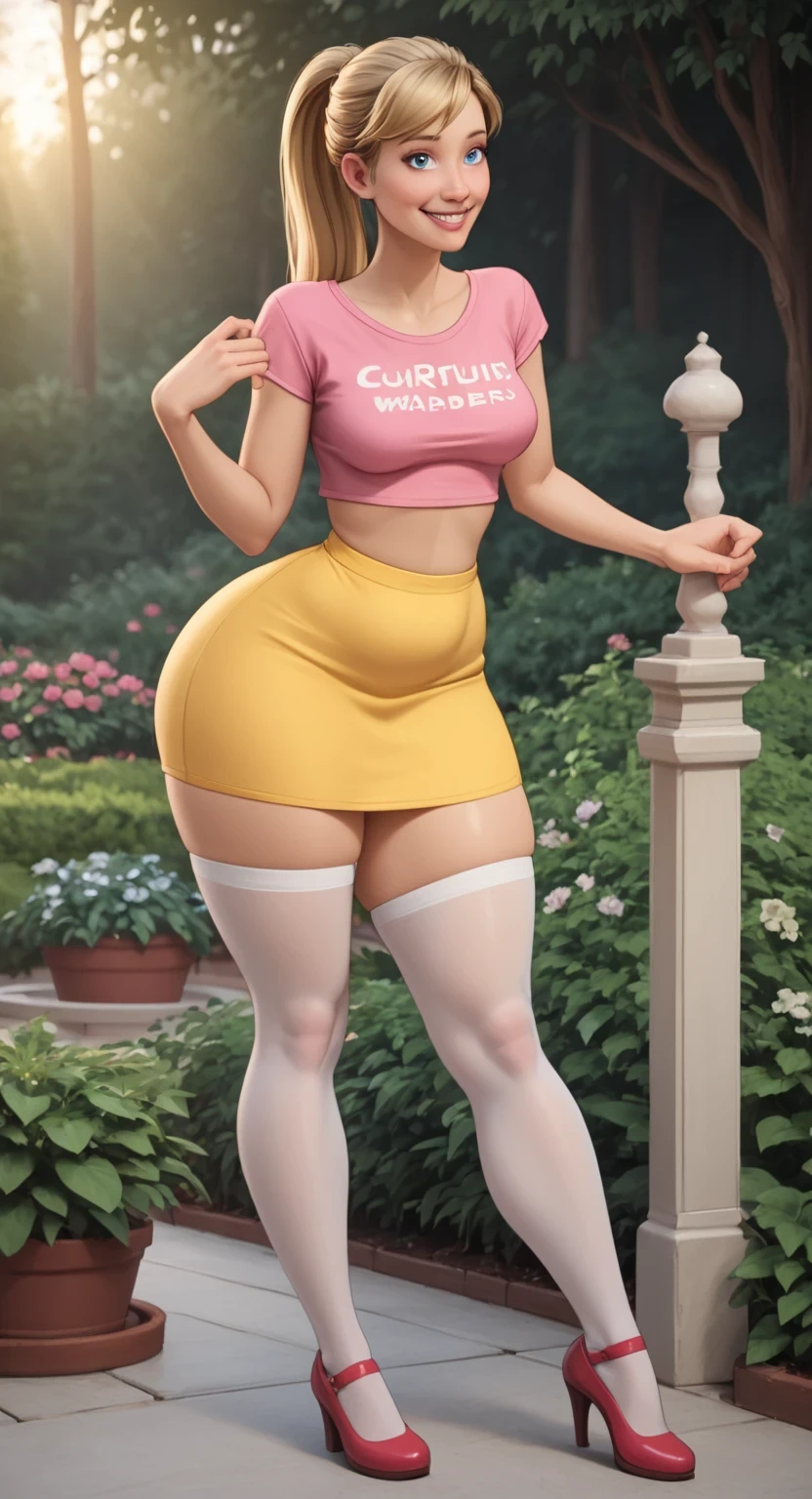 (best quality,4k,highres,masterpiece:1.2),ultra-detailed,(realistic,photorealistic:1.37),woman brunette,red hair and pigtails,blue shirt,pink school miniskirt,sucking a lollipop,well-endowed,well-proportioned legs,NSFW,incredibly attractive,busty,big ass,big