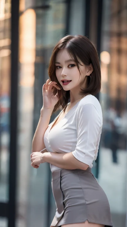 (button up to shirt length: 1.2), (White shirt wet by rain), (unbuttoned shirt: 1.1), perky big breasts, deep cleavage, best quality, masterpiece, illustration, very delicate and beautiful, very detailed, CG, Unity, 8K wallpapers, amazing, fine detail, highly detailed CG Unity 8K wallpapers, very detailed, high resolution, very detailed eyes and face, Stunning detailed eyes, light on the face, (best shadow: 1.1), ultra high resolution, (photorealistic: 1.2), realistic face proportions, smile, (makeup: 0.4), (fluffy black eyes: 1.21), black eyes, blonde bob hair, bob hair, necklaces, cowboy shots, (dark night background: 1.2), (bokeh: 1.4), Leaning back against a wall
