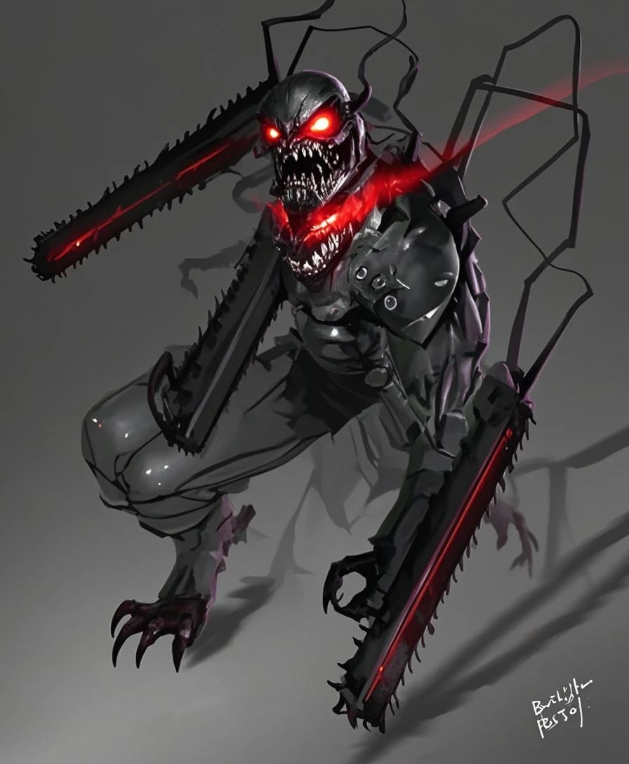 (((Highest quality)))(((Best Image)))(((anatomy)))外見は黒いfog,Wear shiny armor,Modern Battle Suits(((Appearance)))The shape is humanoid,Wearing armour(((Features)))Eyes glowing red,The shape is made of purple glowing matter..Possess modern weapons.(((male)))The skeleton is human-like、Muscle fibers are visible,fogのようなガス状のもので構築している(((background)))Barren Land,dead tree,fog,Chaotic world(((Standing posture)))Battle Scenes,overwhelmingly strong,Symbol of Terror,Highest quality。