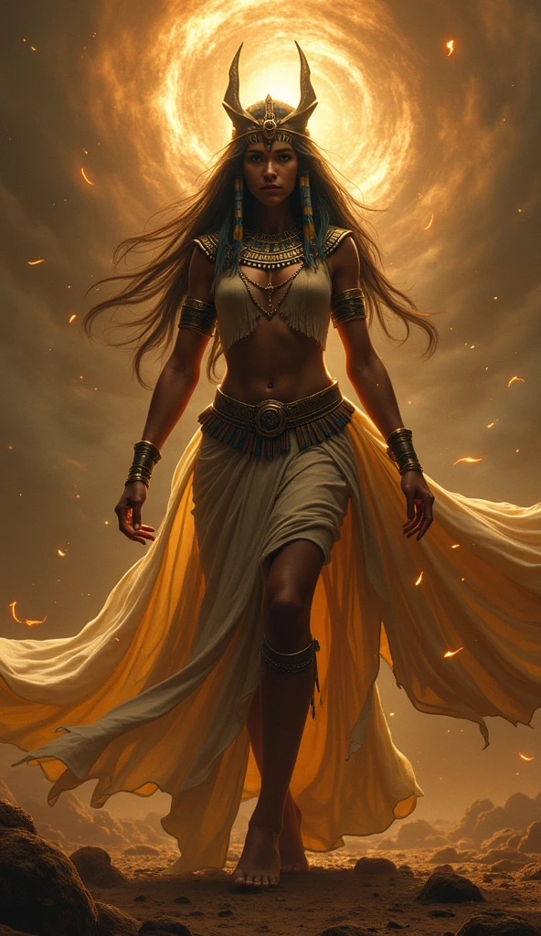 by royo, hyperdetailed, hyperrealistic, vivid portrait of an African woman, full body shot, in a neon lit African outfit with vibrant colors, exaggerated shoulder pads, and bold accessories. Striking a powerful pose with an intense gaze, surrounded by a halo of smoke in tones that enhance her expression. Standing in a QR CODE museum lit by red and blue lights, with the smoke mimicking waves, matching the colors of her outfit. Perfect composition, exquisite attention to small details, realistic reflections, UHD, 32k, ultra-detailed texture, volumetric light, cinematic effects, masterpiece, trending on ArtStation, Octane 3D rendering --auto --s2