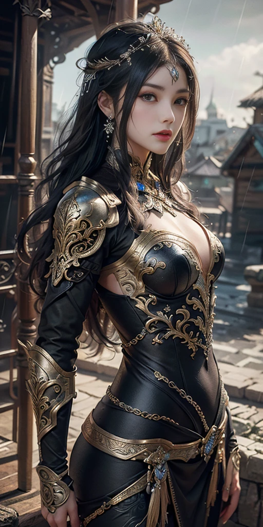 (best quality: 1.1), (masterpiece: 1.1), (Valencia: 1 girl girl), a masterpiece, bestquality, raw photo, realistic, FACE, incredibly ridiculous, beautiful girl, magic, long long hair, depth of vision, Highres, hyperdetailed, finely detailed, RAWExtremely detailed, extremely detailed eyes and face, sharp pupils, realistic pupils, sharp focus, cinematic lighting, detailed, perfect anatomy, a closeup of a woman with beautiful brown eyes face in a costume with a dragon on her shoulder, costume outfit, cinematic goddess body shot, majestic body full body angel, elegant cinematic pose, hyperdetailed full body shot, hyperdetailed fantasy character, full body image, like a mystical valkyrie, detailed whole body, beautiful and elegant elf queen, unreal motor render + a goddess, grumpy lighting, glow, bright, mysterious, mystical, magical, rim lighting, vibrant, psychedelic, colorful, intricate, elegant, sharp focus, highly detailed, digital painting, conceptual art, matte, masterpiece, hyper detailed ultra sharp, vibrant aesthetic, blood wave, colorful, psychedelic, ornate, intricate, digital painting, conceptual art, smooth, sharp focus, illustration, beautiful female, (detailed pupils and iris of eyes :1.4), cowboy shoot, large breasts,