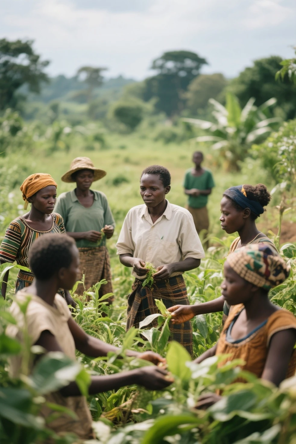 Happy tribe doing their daily work in the farm