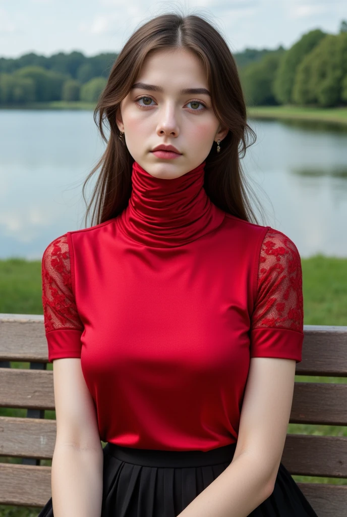 ,best quality ,very skinny , long hair , girl max caulfield ,large eyes , ,
blurry, , brown hair , happy , , soft skin, , expressive eyes ,
, , long sleeve red t-shirt, jens pants ,
de , at the mountain , , , short pants