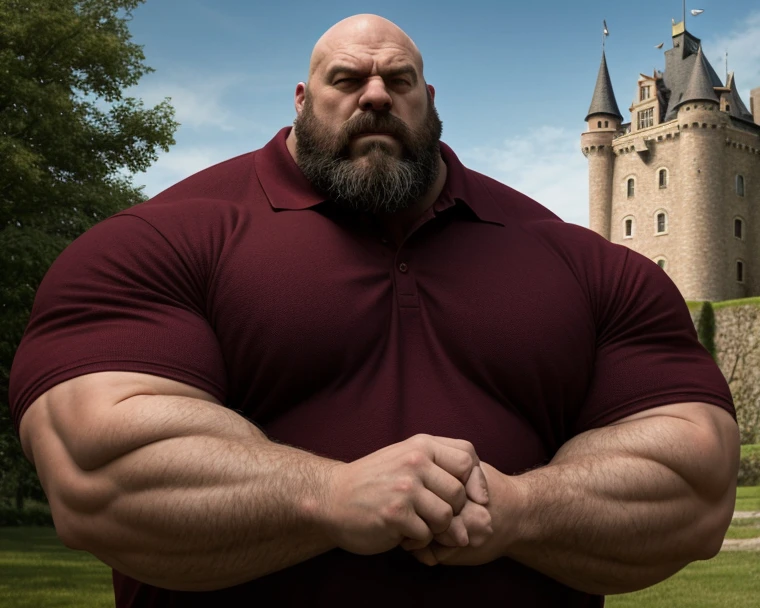 An imposing, big muscular old man stands tall amidst the towering buildings of the metropolis, commanding the scene with his formidable presence, portrait, photography