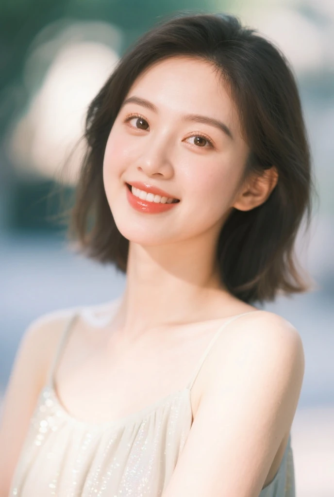 8K, (Ultra-realistic: 1.35), (Realistic: 1.4), 1 Korean beautiful girl, smile, one person, light makeup, masterpiece, 超high resolution, high resolution, one person, sexy underwear or micro bikini、 puberty, One person girl, ((perfect body)), ((best image quality)), ((Hola)), ((very delicate and beautiful)), ((very shallow depth of field)), nffsw, ((incredibly shallow depth of field. familiar)), (((very delicate and beautiful))), (((Very shallow depth of field))), nffsw, (((incredibly absurd))), (((perfect body))), (((looking at the camera)))), (((normal size breasts))), (((Serious face))), (((bob cut hair))), myself+background, dynamic angle, female focus, {particles of light}、 Detailed background、((paul hedley))、soft lighting、(dramatic)sunset、sunset、Very beautiful sunset、live-action、real、top angle、cute smile、(Background blur)、18-year-old、Are thin、((Wind))、((movement))、((emotion))、((colorful))、((baby face))、((Beautiful teeth))、Calm sea background。
