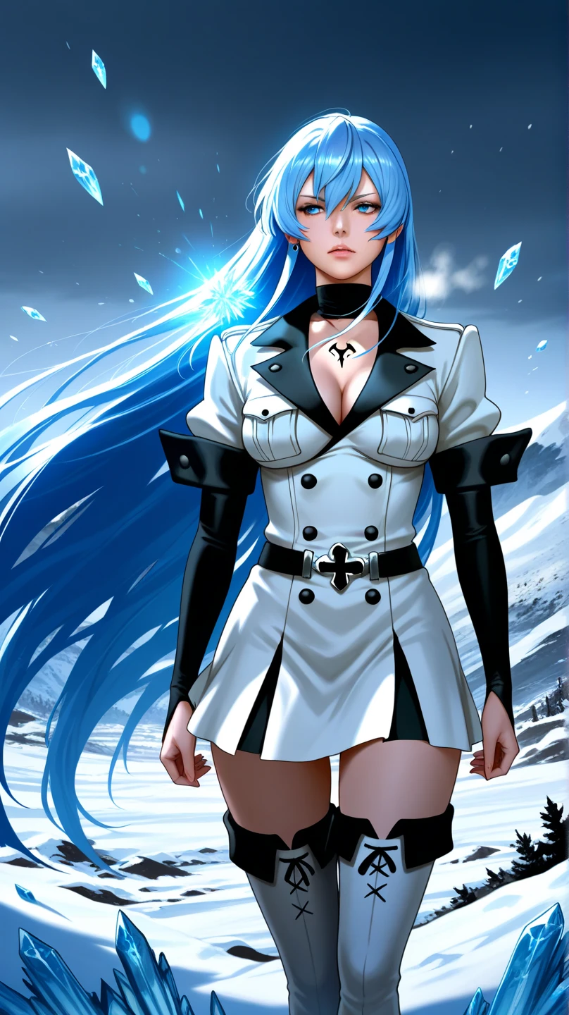 One Piece OC Appearance: Adela has long, snow-white hair, which contrast with their differently colored eyes — the right one blue as the sky and the left one intense red, reflecting its lunar heritage. your skin is pale, with faint marks that shine under the moonlight. She wears a dark leather outfit, suitable for combat and adventures at sea, with blue and red details that match the tones of your eyes. in back, she carries a thin and elegant sword, although he rarely uses it due to his special abilities.
Personalidade: Adela is a woman with a strong personality, determined and with a natural sense of leadership. However, behind this force, there is a kindness that she shows especially to those she loves, like his brother Sanji and his crewmates. She is loyal and protective, but it also has a more playful and relaxed side that appears in calm moments.